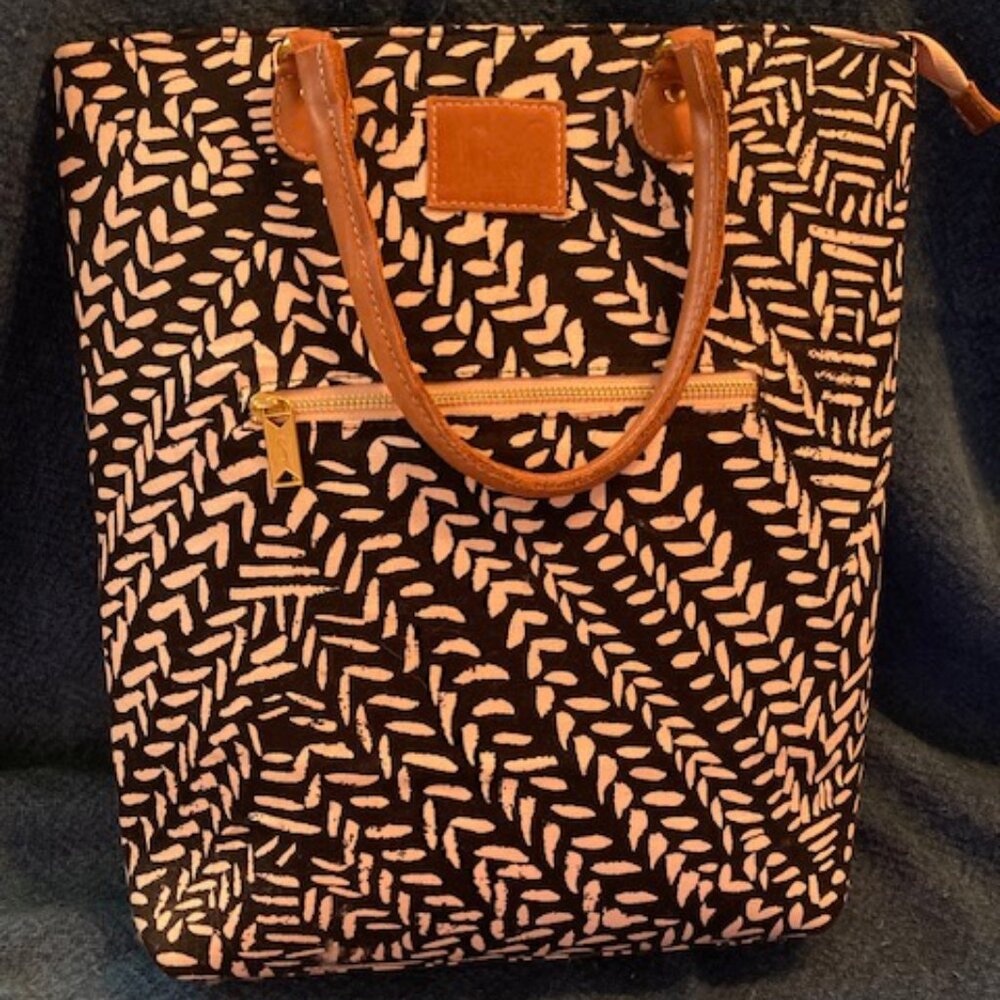 NOONDAY SSEKO KAWA TOTE COMPUTER BAG GENUINE LEATHER STAPS/HANDLES